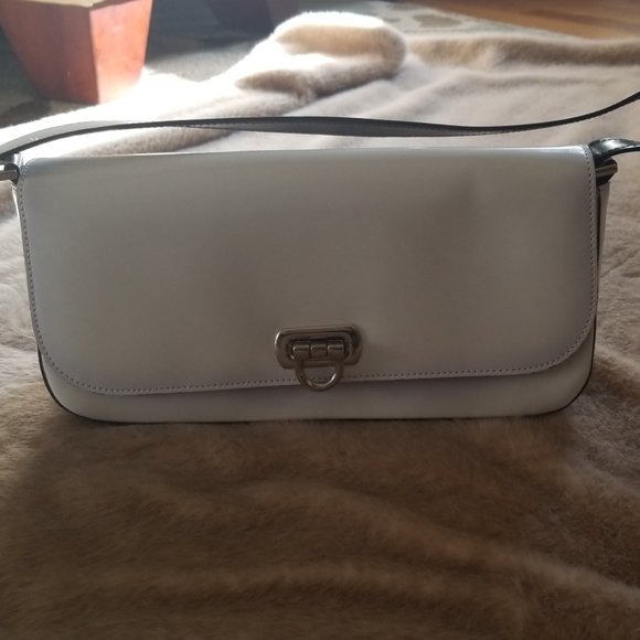 Saks fifth avenue white handbag with silver detail - Picture 2 of 6